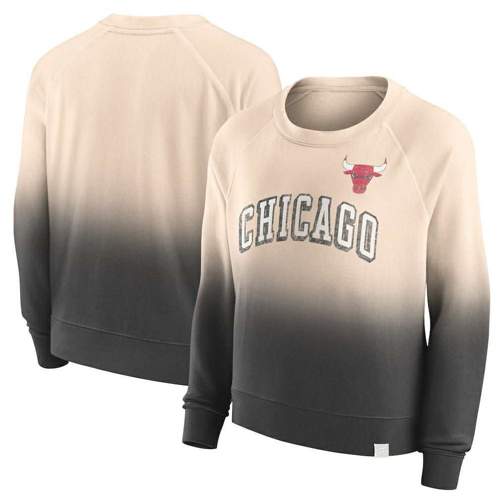 Chicago Bulls Women's Lounge Arch Raglan Pullover Sweatshirt - Tan/Black cheap