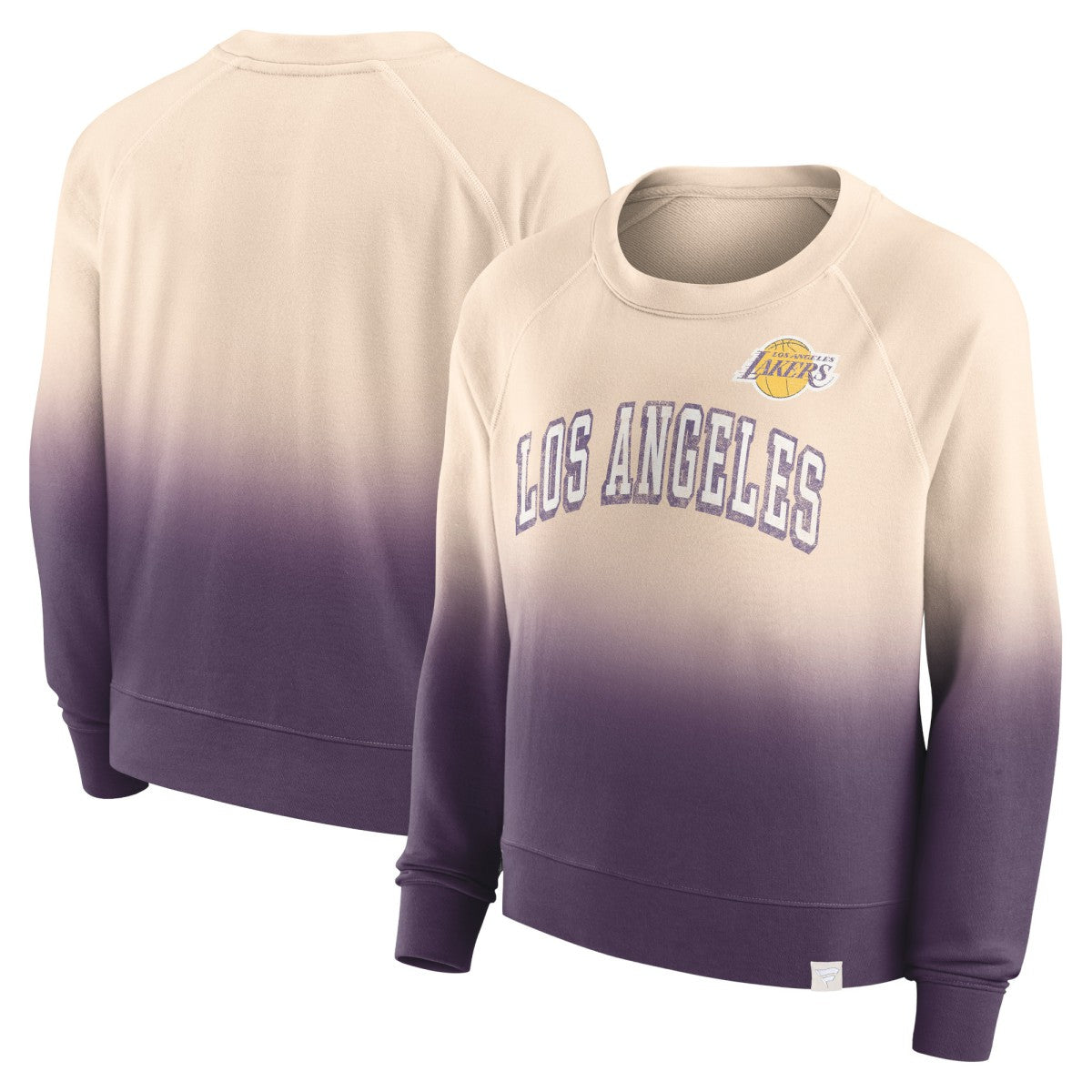 Los Angeles Lakers Women's Lounge Arch Raglan Pullover Sweatshirt - Tan/Purple cheap