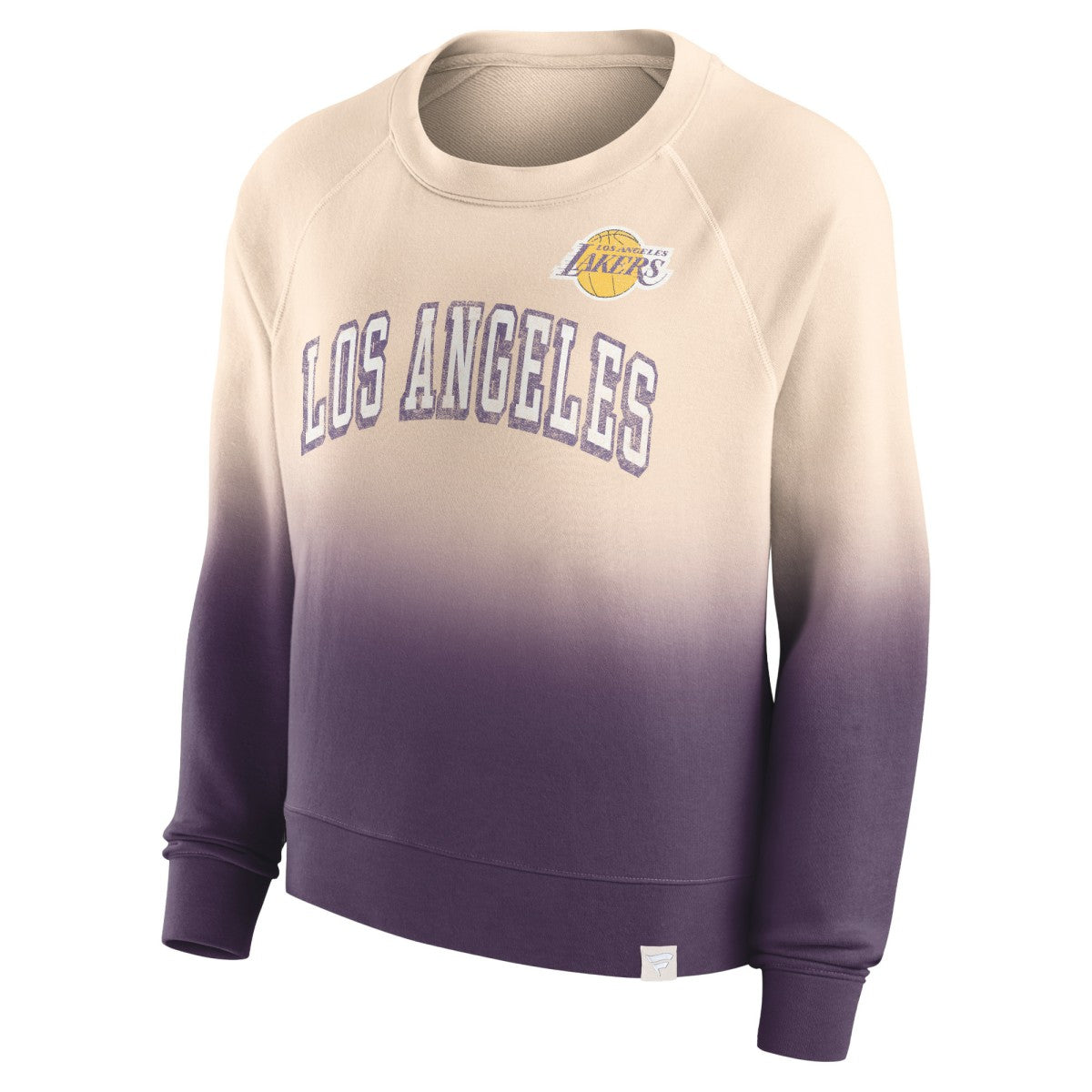 Los Angeles Lakers Women's Lounge Arch Raglan Pullover Sweatshirt - Tan/Purple cheap
