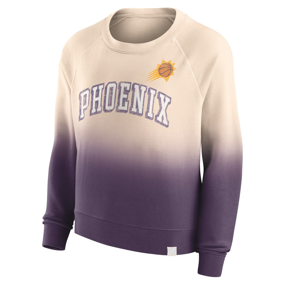 Phoenix Suns Women's Lounge Arch Raglan Pullover Sweatshirt - Tan/Purple shop