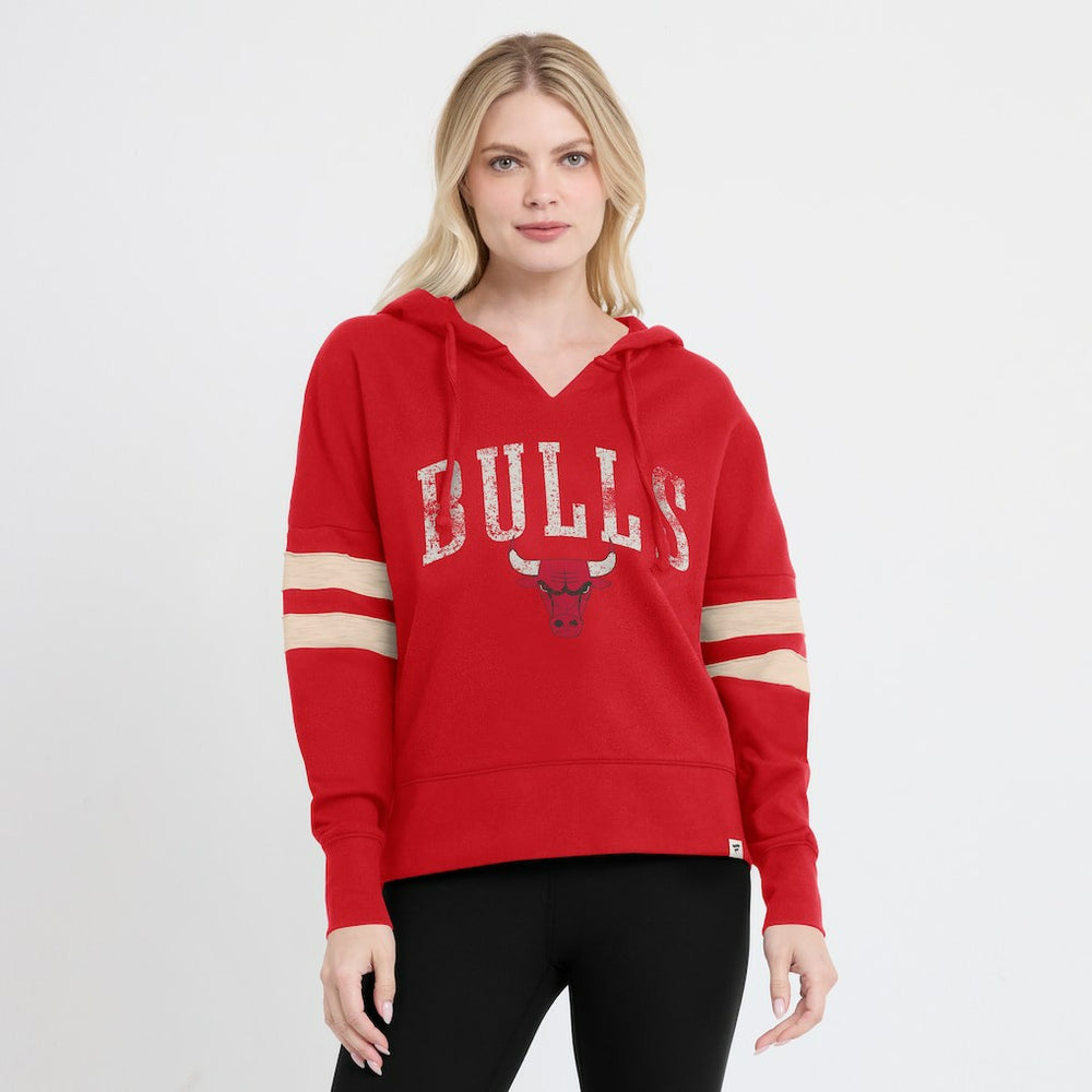 Chicago Bulls Women's Bold Move Dolman V-Neck High Hip Hoodie - Red sale