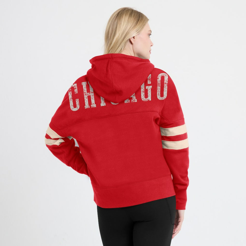 Chicago Bulls Women's Bold Move Dolman V-Neck High Hip Hoodie - Red sale