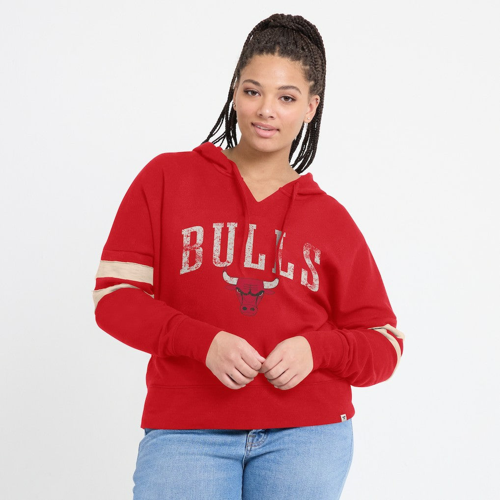 Chicago Bulls Women's Bold Move Dolman V-Neck High Hip Hoodie - Red sale