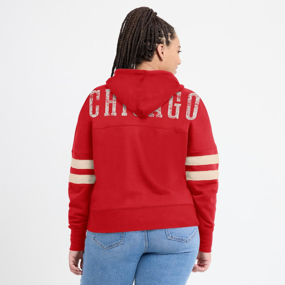 Chicago Bulls Women's Bold Move Dolman V-Neck High Hip Hoodie - Red sale