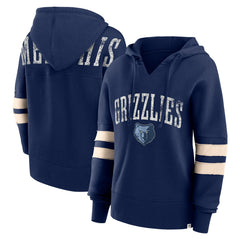 Memphis Grizzlies Women's Bold Move Dolman V-Neck High Hip Hoodie - Navy sale