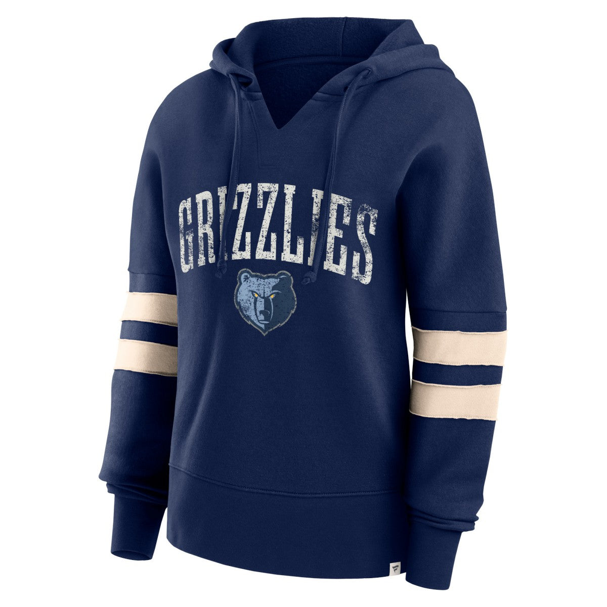 Memphis Grizzlies Women's Bold Move Dolman V-Neck High Hip Hoodie - Navy sale