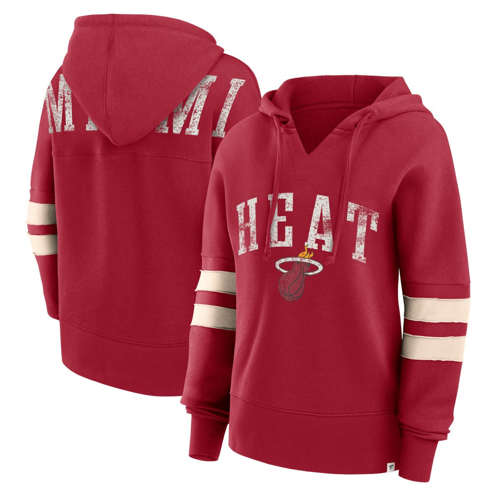Miami Heat Women's Bold Move Dolman V-Neck High Hip Hoodie - Red for sale