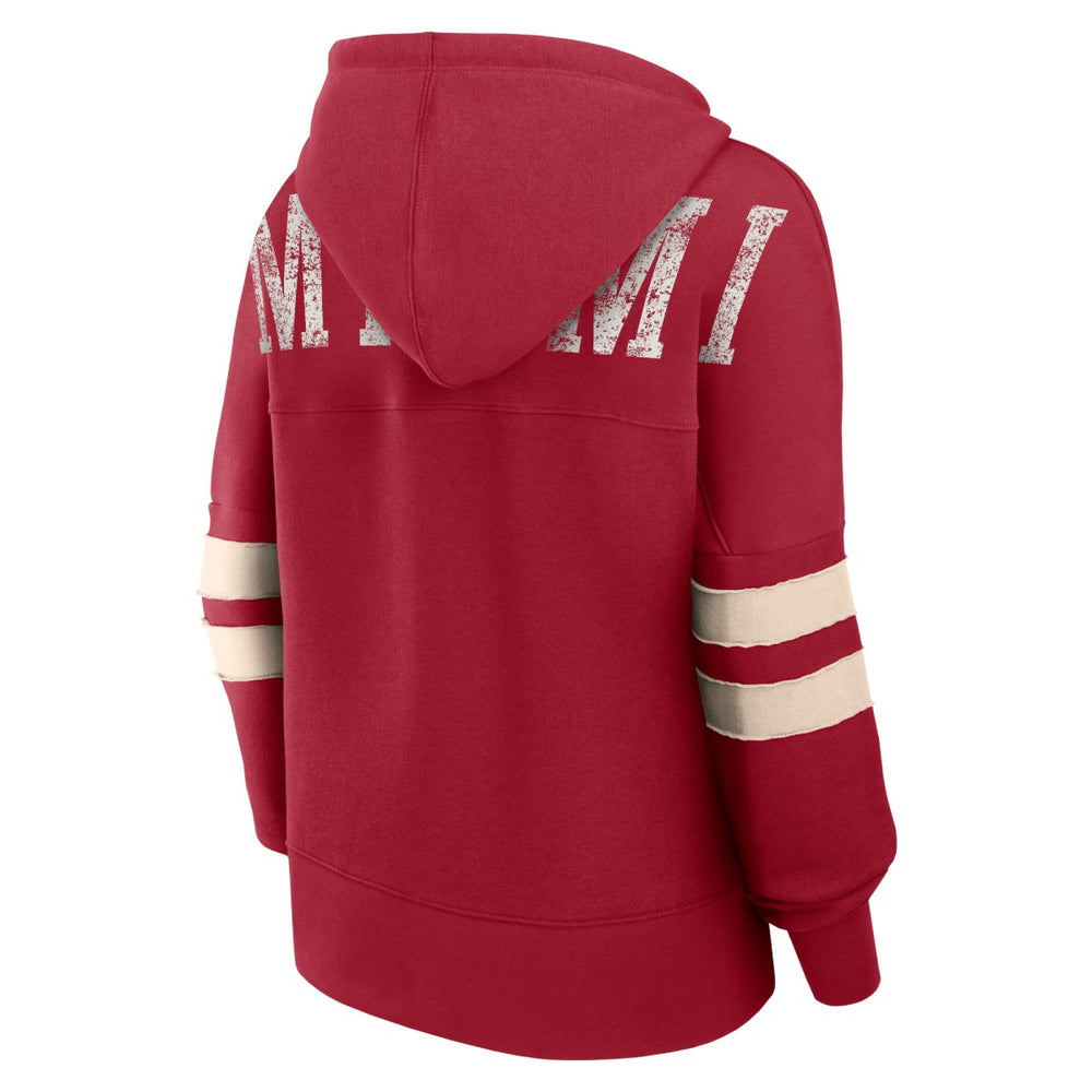 Miami Heat Women's Bold Move Dolman V-Neck High Hip Hoodie - Red for sale