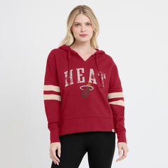 Miami Heat Women's Bold Move Dolman V-Neck High Hip Hoodie - Red for sale