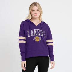 Los Angeles Lakers Women's Bold Move Dolman V-Neck High Hip Hoodie - Purple for sale