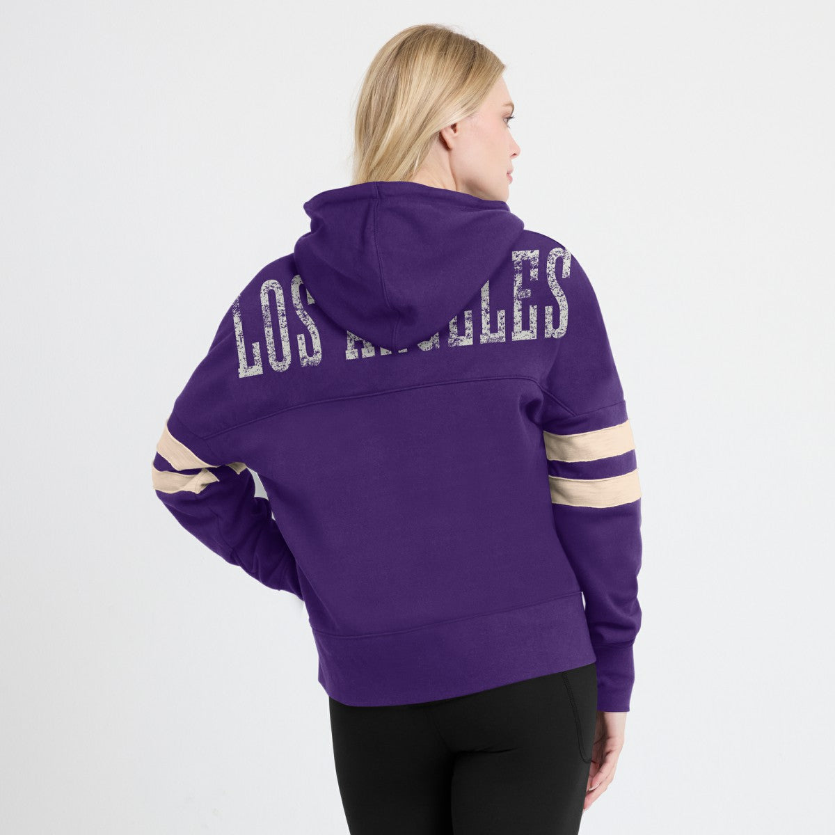 Los Angeles Lakers Women's Bold Move Dolman V-Neck High Hip Hoodie - Purple for sale