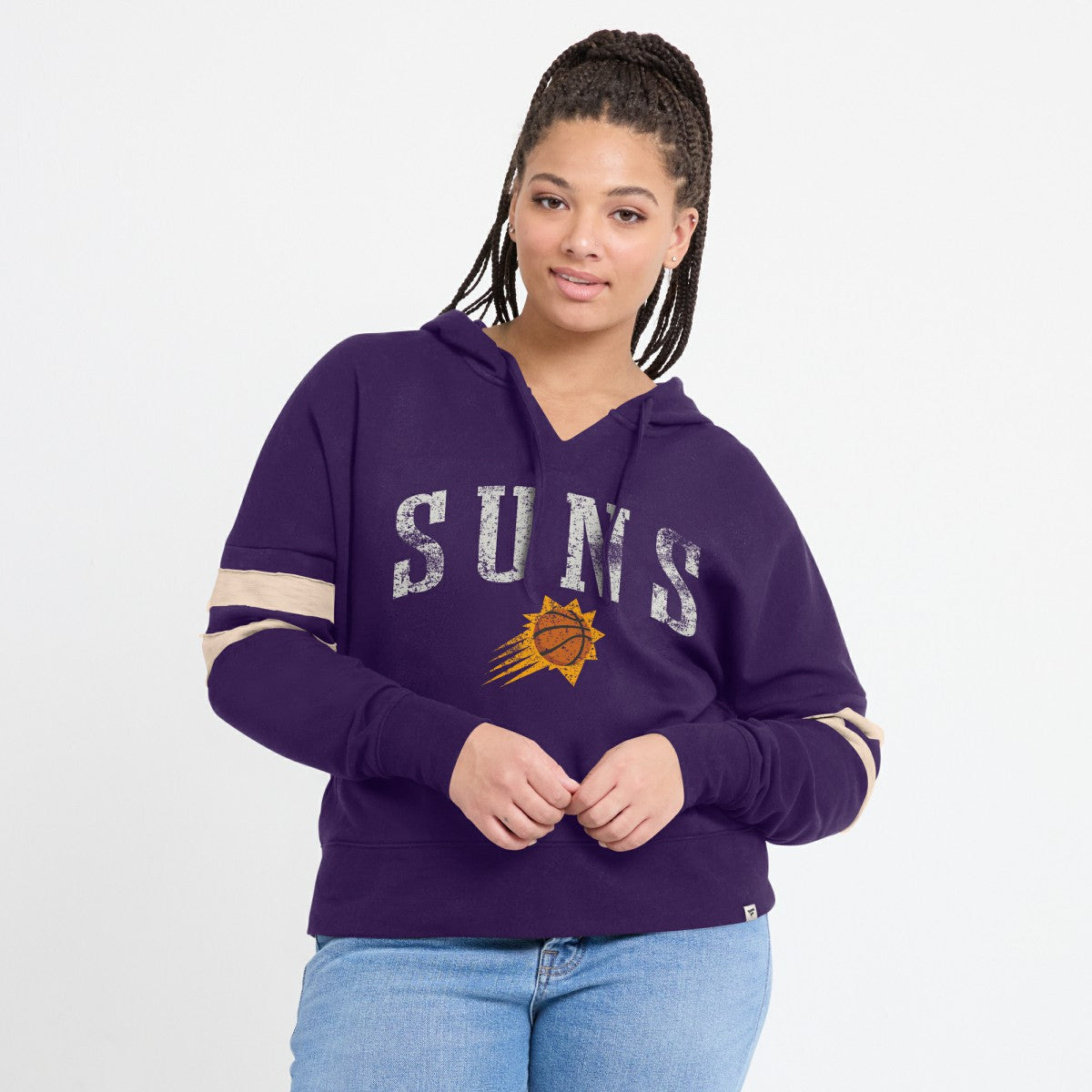 Phoenix Suns Women's Bold Move Dolman V-Neck High Hip Hoodie - Purple discount