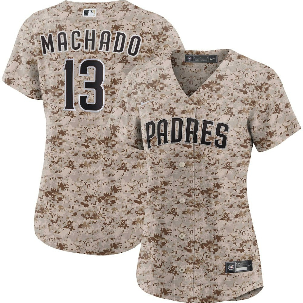 Manny Machado San Diego Padres Women's USMC Alternate Replica Player Jersey Camo