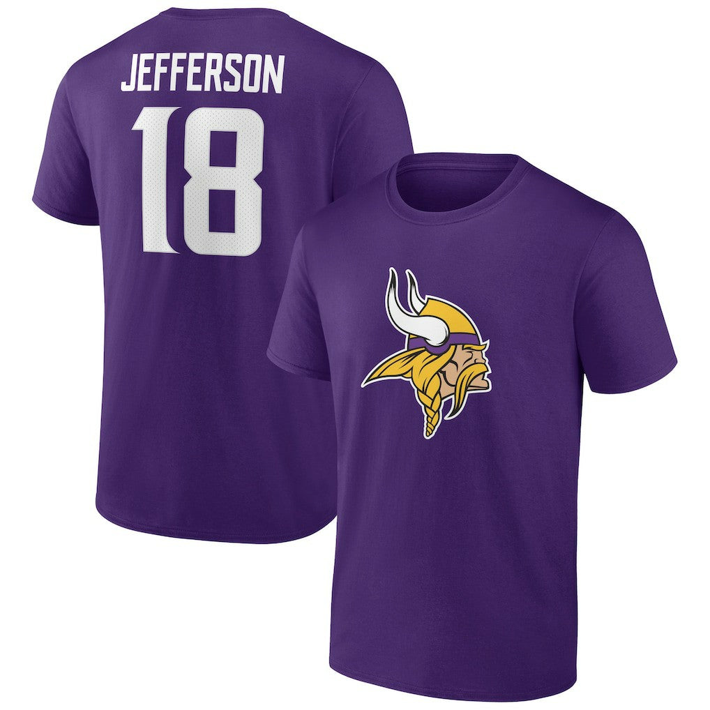 Justin Jefferson Minnesota Vikings Icon Player Name & Number T-Shirt - Purple sale