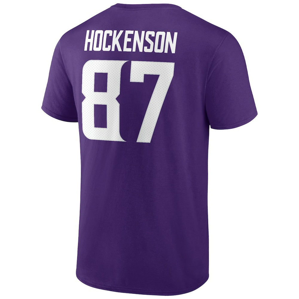 T.J. Hockenson Minnesota Vikings Icon Player Name & Number T-Shirt - Purple sale