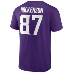 T.J. Hockenson Minnesota Vikings Icon Player Name & Number T-Shirt - Purple sale