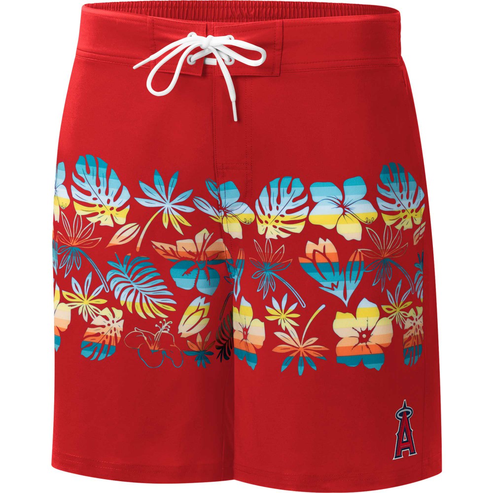 Los Angeles Angels G-III Sports by Carl Banks Breeze Volley Swim Shorts Red