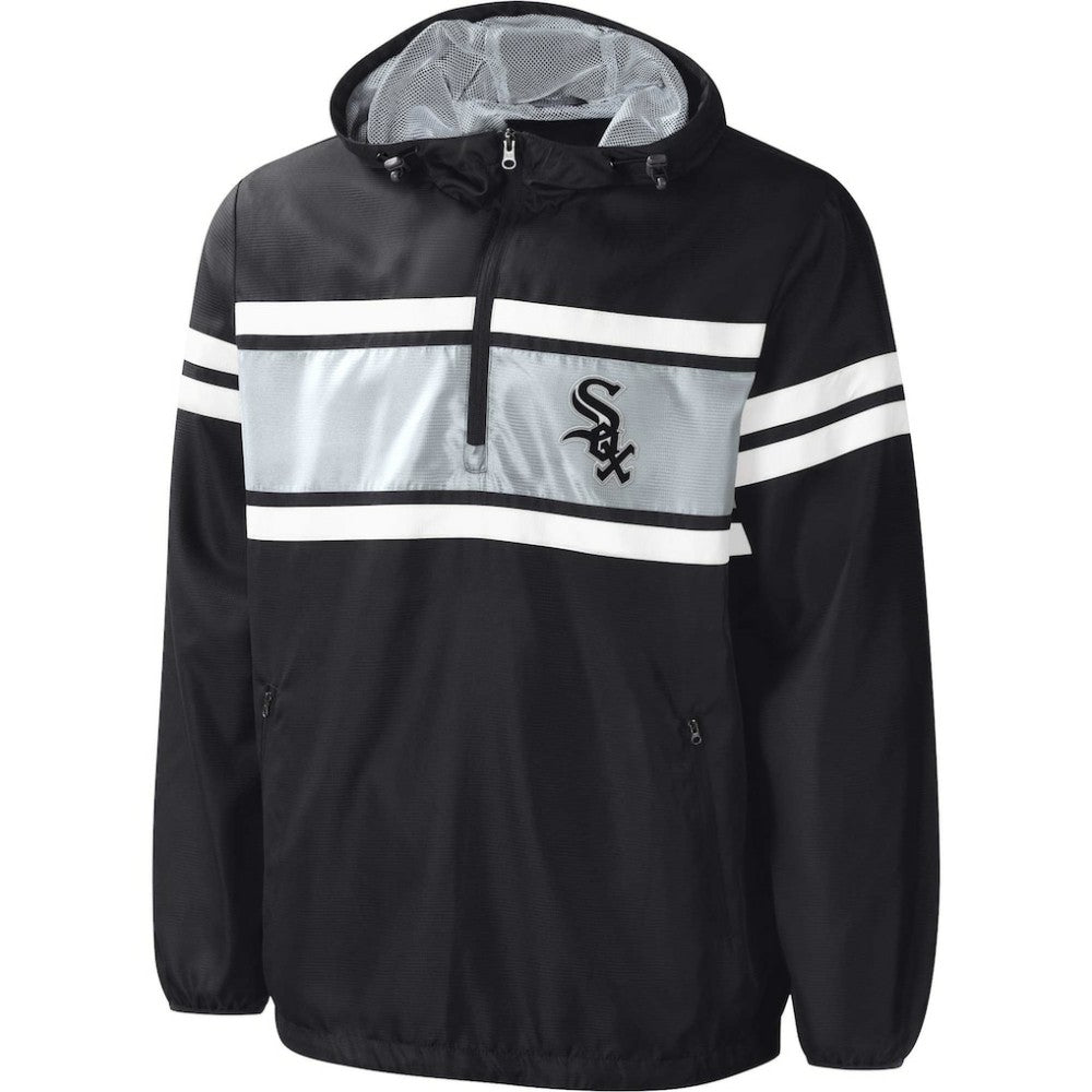 Chicago White Sox G-III Sports by Carl Banks Game Score Quarter-Zip Windbreaker Black