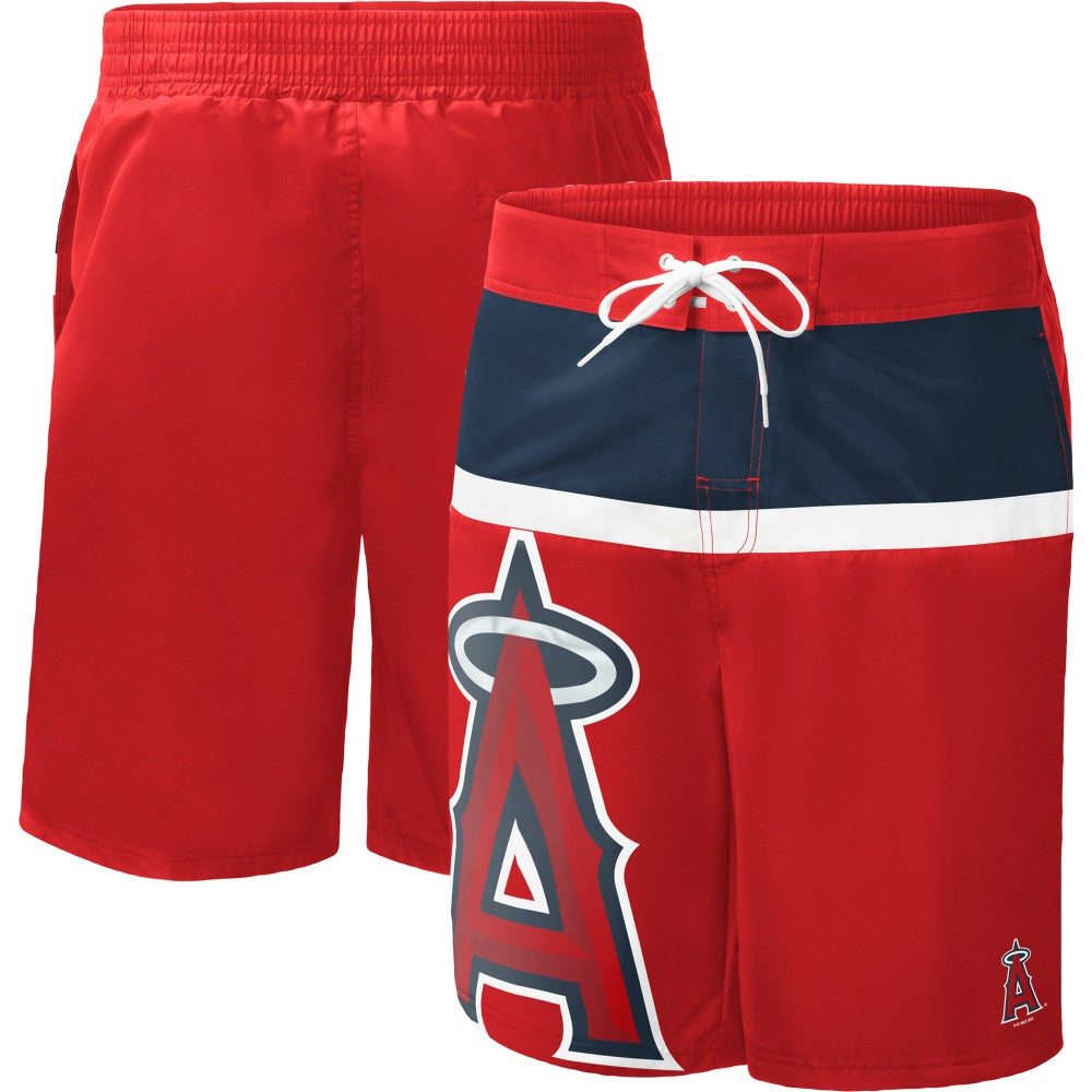 Los Angeles Angels G-III Sports by Carl Banks Sea Wind Swim Shorts Red