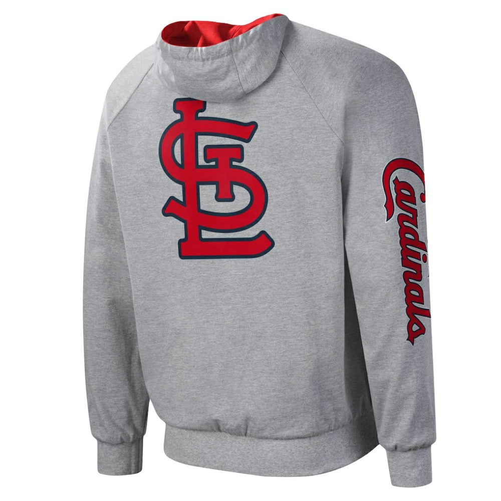 St. Louis Cardinals G-III Sports by Carl Banks Southpaw Reversible Raglan Hoodie Full-Zip Jacket Red/Heather Gray