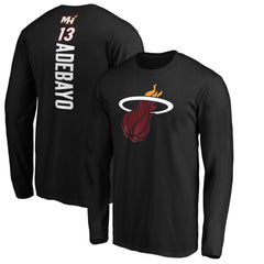 Bam Adebayo Miami Heat Playmaker Team Name & Number Long Sleeve T-Shirt - Black cheap