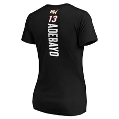 Bam Adebayo Miami Heat Women's Playmaker Team Name & Number V-Neck T-Shirt - Black online