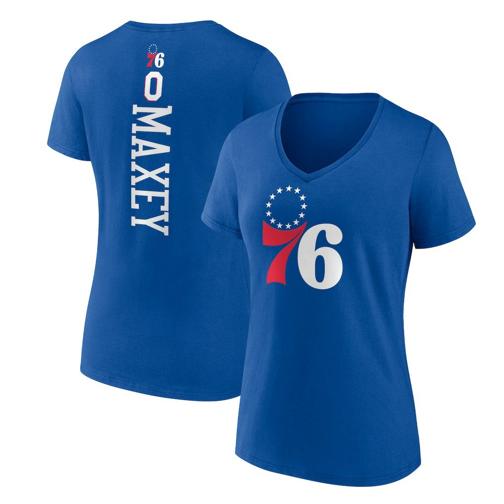 Tyrese Maxey Philadelphia 76ers Women's Playmaker Team Name & Number V-Neck T-Shirt - Royal shop