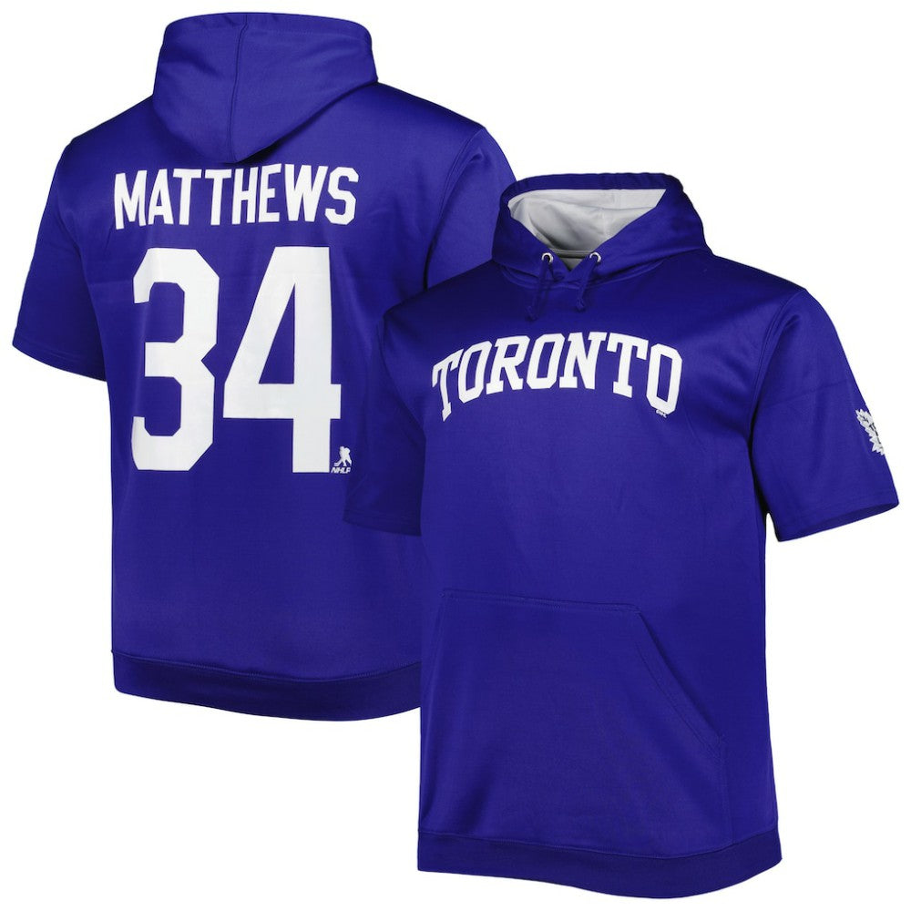 Auston Matthews Toronto Maple Leafs Fanatics Big & Tall Name & Number Pullover Hoodie - Blue Hoodies