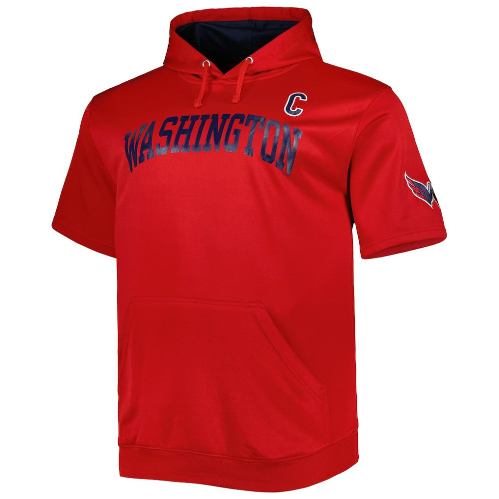 Alexander Ovechkin Washington Capitals Fanatics Big & Tall Captain Patch Name & Number Pullover Hoodie - Red Hoodies