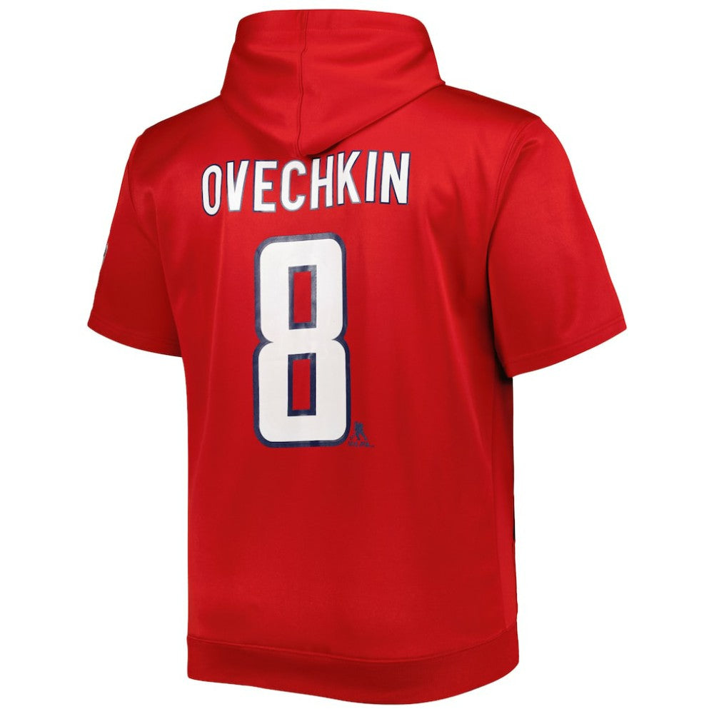 Alexander Ovechkin Washington Capitals Fanatics Big & Tall Captain Patch Name & Number Pullover Hoodie - Red Hoodies