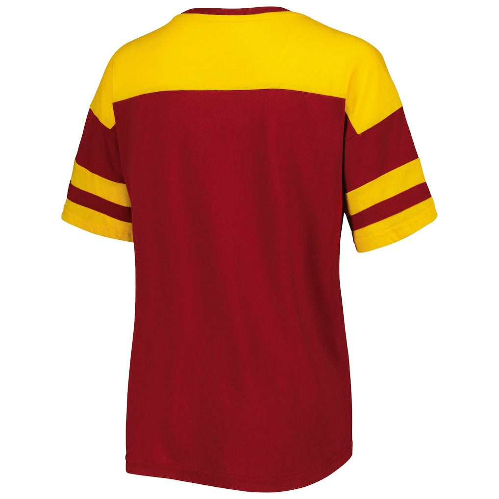 Washington Commanders G-III 4Her by Carl Banks Women's Play the Ball T-Shirt - Burgundy/Gold sale