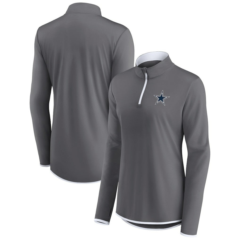 Dallas Cowboys Women's Corner Long Sleeve 1/4 Zip Top - Gray online