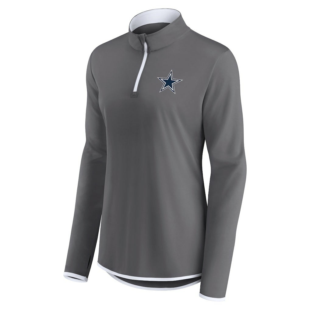 Dallas Cowboys Women's Corner Long Sleeve 1/4 Zip Top - Gray online