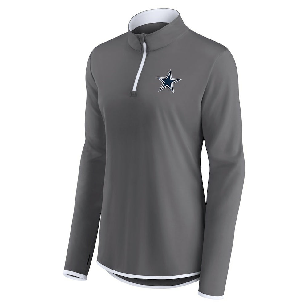 Dallas Cowboys Women's Corner Long Sleeve 1/4 Zip Top - Gray online