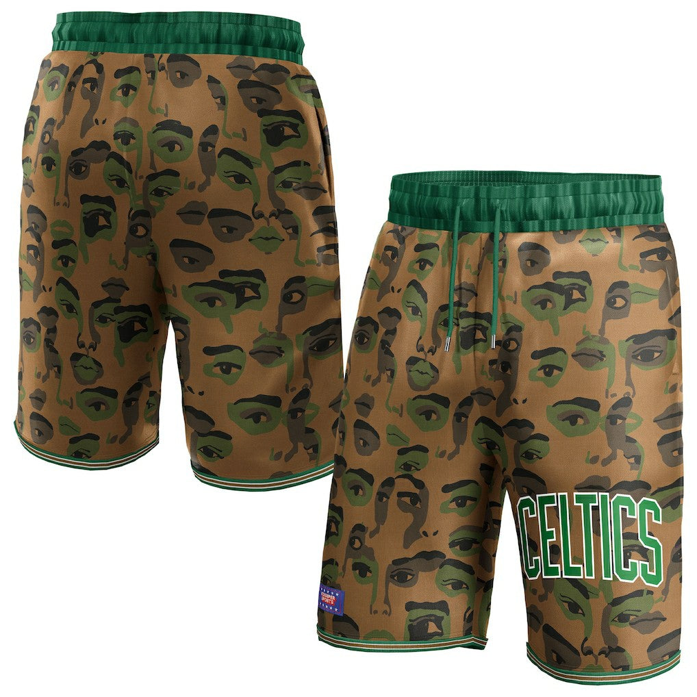 Boston Celtics NBA & KidSuper Studios Unisex Hometown Shorts - Brown online