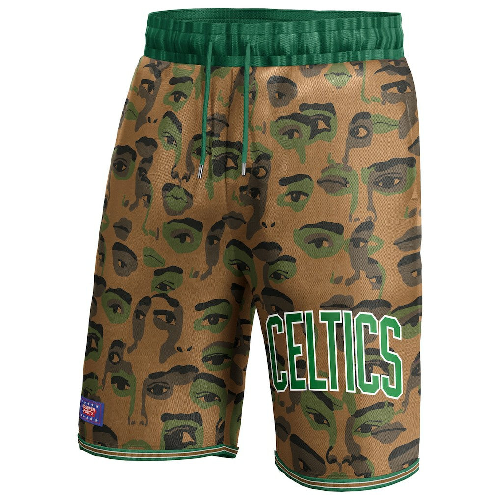 Boston Celtics NBA & KidSuper Studios Unisex Hometown Shorts - Brown online