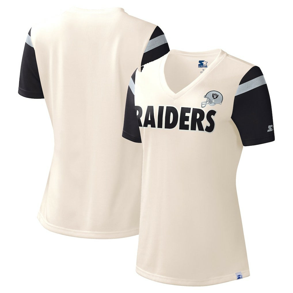Las Vegas Raiders Starter Women's Kick Start V-Neck T-Shirt - White online