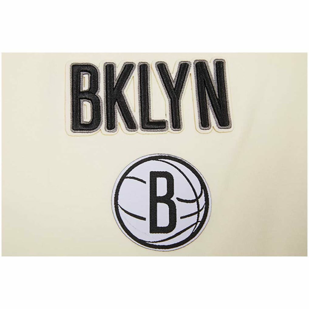 Brooklyn Nets Pro Standard Women's Retro Classic Cropped Boxy T-Shirt - Cream on sale