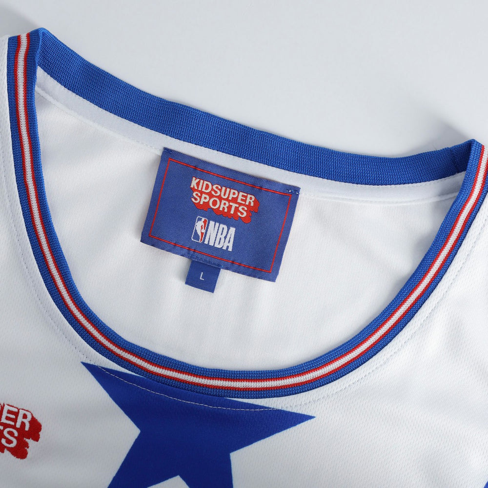 Philadelphia 76ers NBA & KidSuper Studios Unisex Hometown Jersey - White cheap