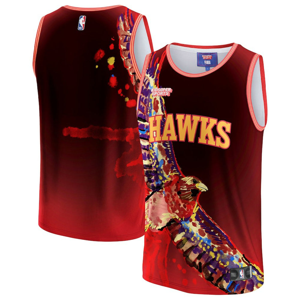 Atlanta Hawks NBA & KidSuper Studios Unisex Hometown Jersey - Red online