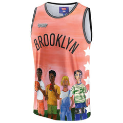 Brooklyn Nets NBA & KidSuper Studios Unisex Hometown Jersey - Coral on sale