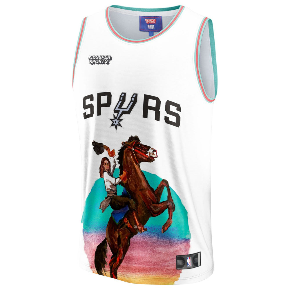 San Antonio Spurs NBA & KidSuper Studios Unisex Hometown Jersey - White cheap