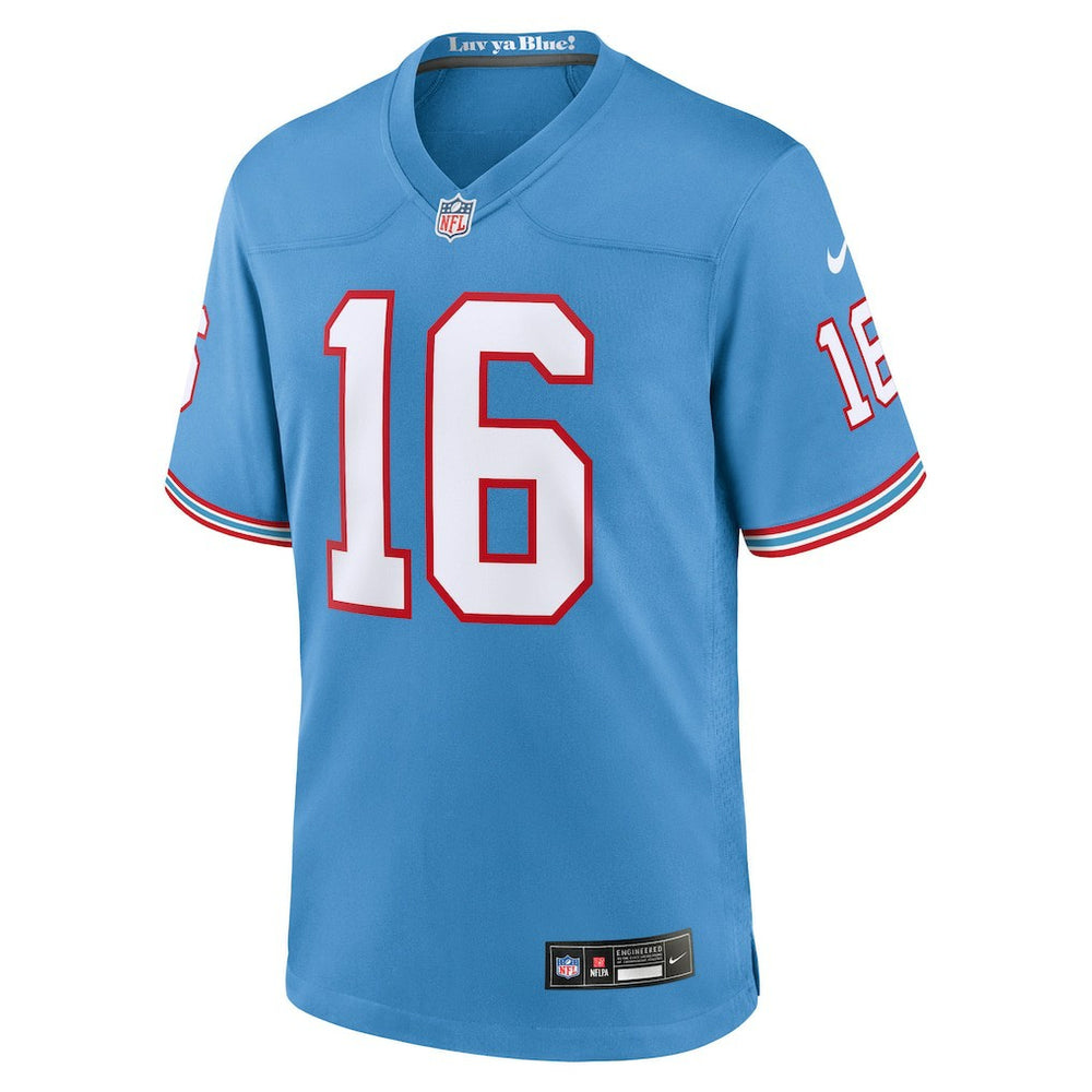 Treylon Burks Tennessee Titans Oilers Throwback Alternate Game Player Jersey - Light Blue on sale