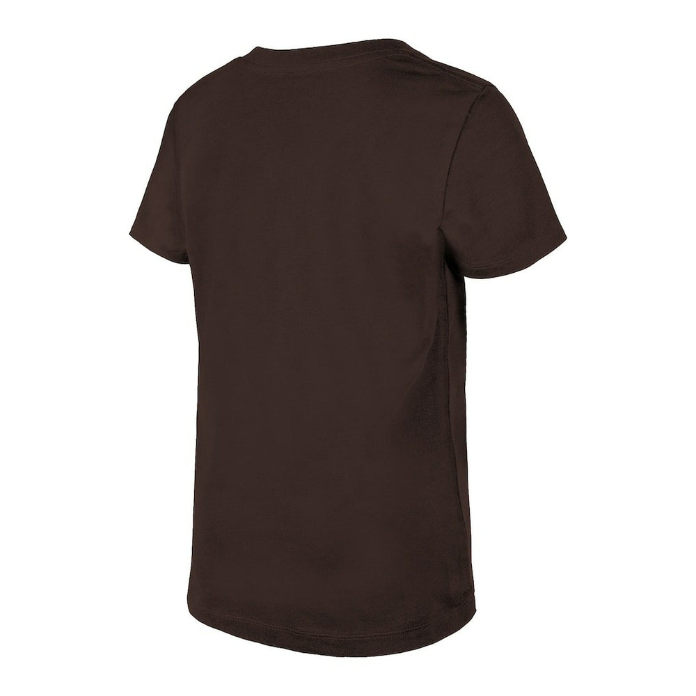 Cleveland Browns New Era Girls Youth Reverse Sequin V-Neck T-Shirt - Brown cheap
