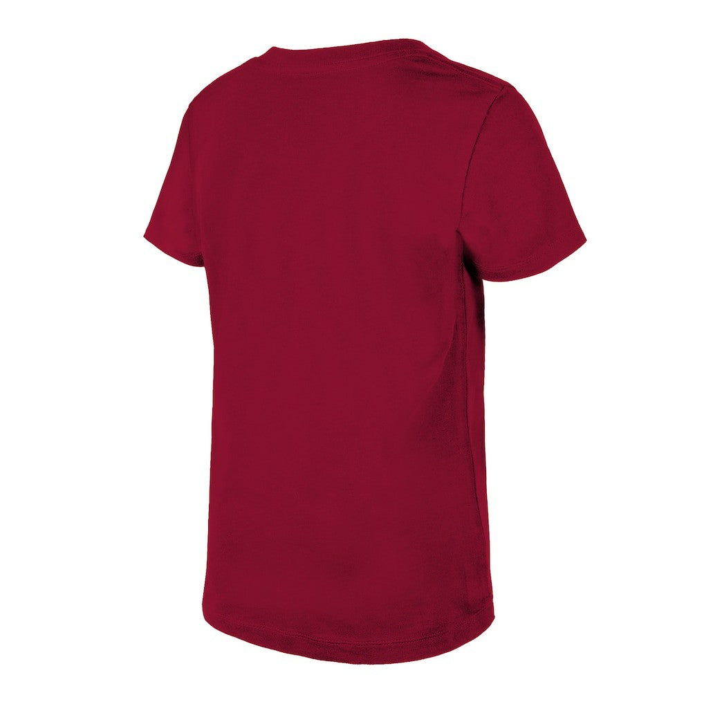 Washington Commanders New Era Girls Youth Reverse Sequin V-Neck T-Shirt - Burgundy outlet