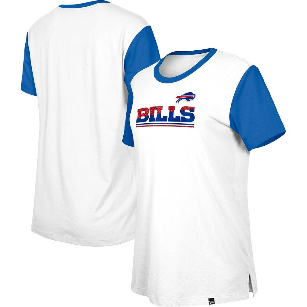 Buffalo Bills New Era Women's Third Down Colorblock T-Shirt - White/Royal outlet