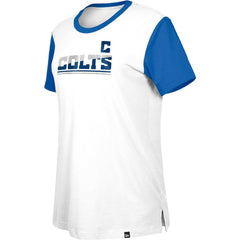 Indianapolis Colts New Era Women's Third Down Colorblock T-Shirt - White/Royal on sale