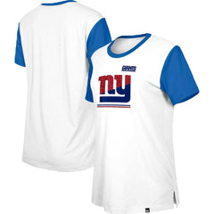 New York Giants New Era Women's Third Down Colorblock T-Shirt - White/Royal sale