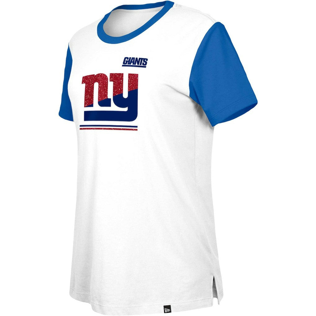 New York Giants New Era Women's Third Down Colorblock T-Shirt - White/Royal sale