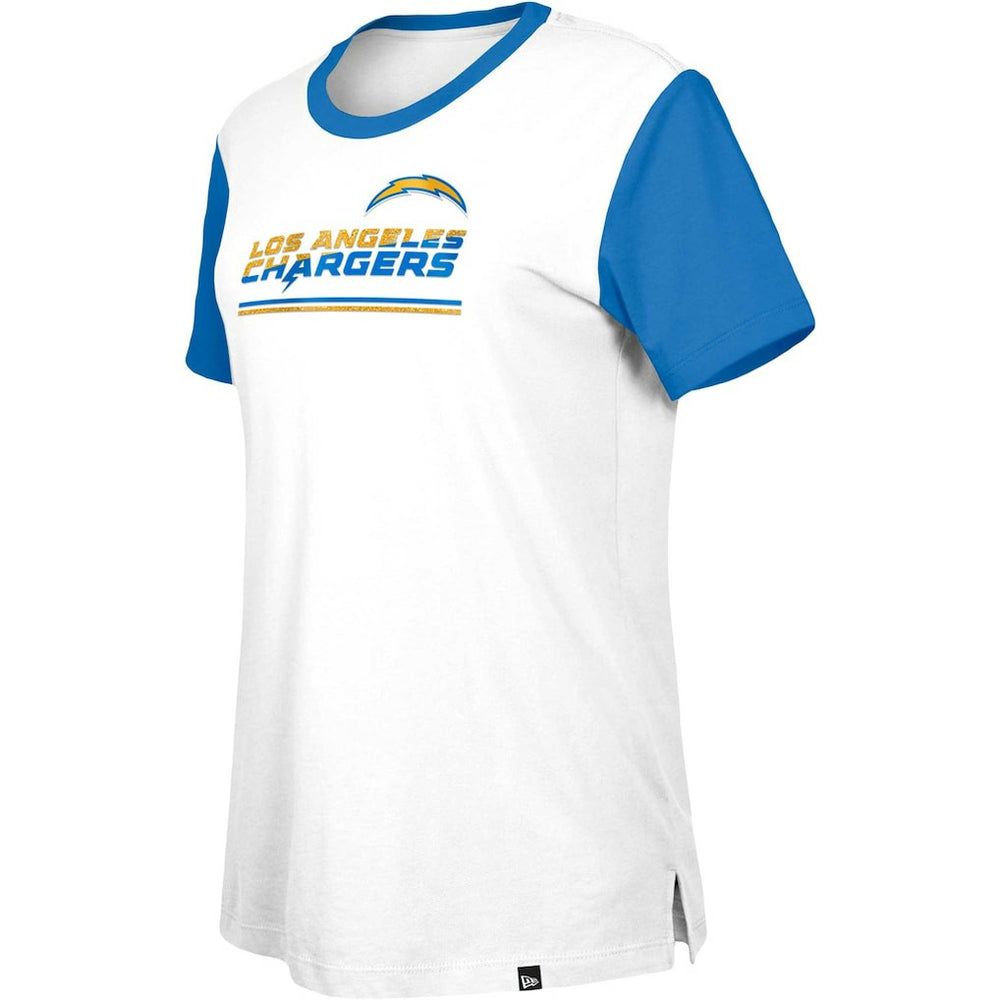 Los Angeles Chargers New Era Women's Third Down Colorblock T-Shirt - White/Blue online